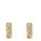 Hinged hoop Silver Zirconia Yellow Gold plated