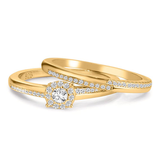 Ring Silver Zirconia Gold plated