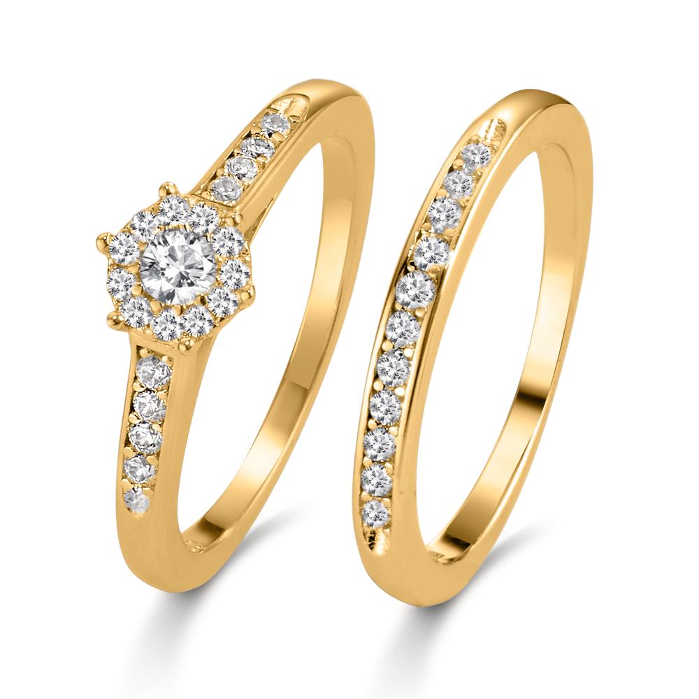 Ring Silver Zirconia Gold plated