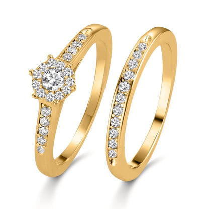 Ring Silver Zirconia Gold plated