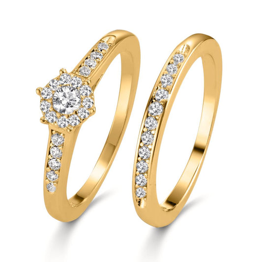 Ring Silver Zirconia Gold plated