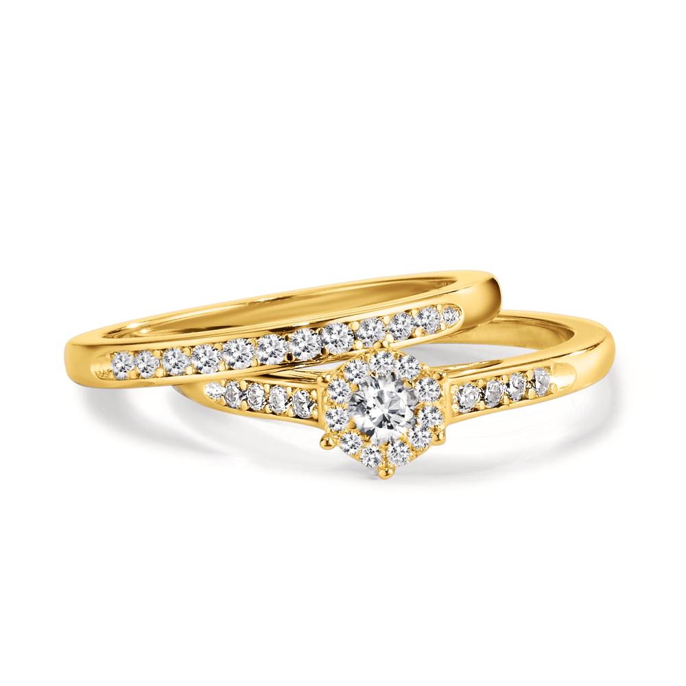 Ring Silver Zirconia Gold plated