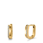 Hinged hoop Silver Zirconia 20 Stones Yellow Gold plated