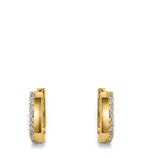 Hinged hoop Silver Zirconia 20 Stones Yellow Gold plated