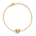 Bracelet Silver Zirconia Yellow Gold plated Heart
