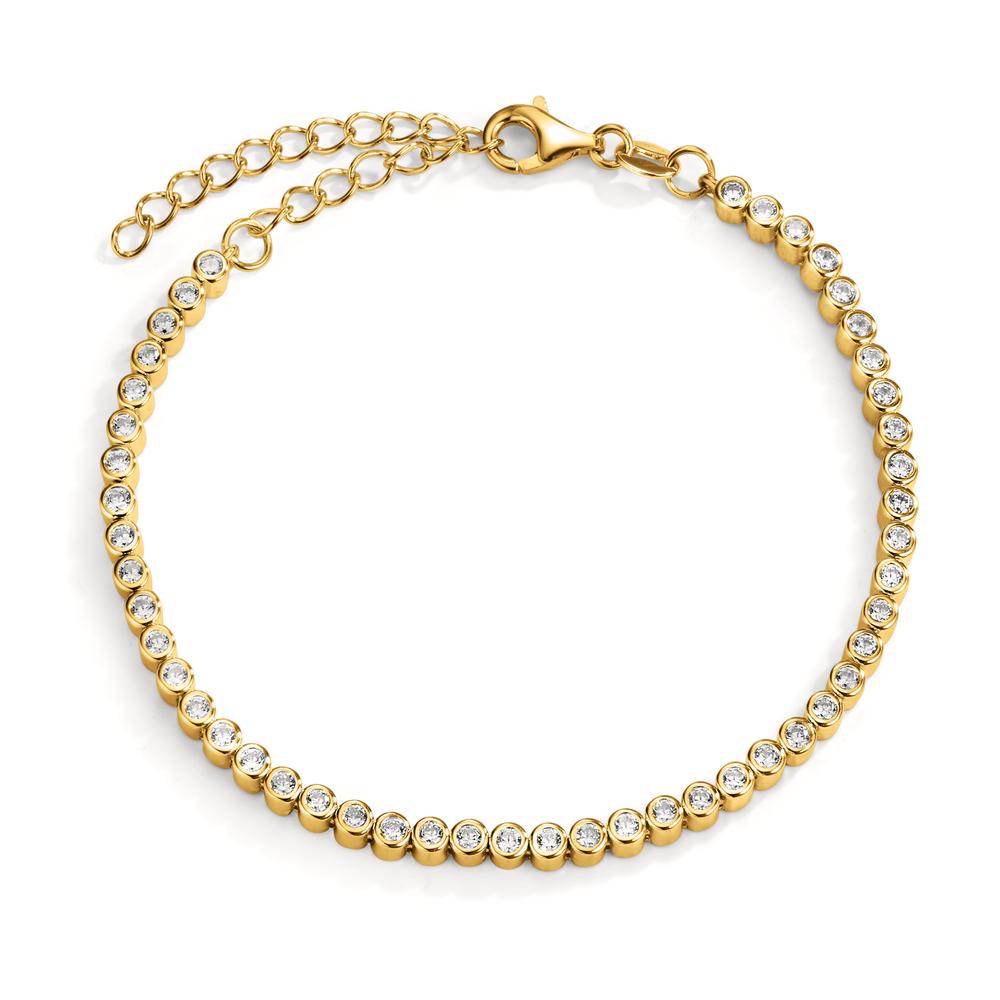 Bracelet Silver Zirconia Gold plated 16-19 cm