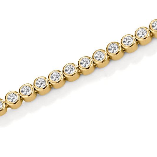 Bracelet Silver Zirconia Gold plated 16-19 cm