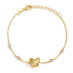 Bracelet Silver Zirconia Gold plated Butterfly