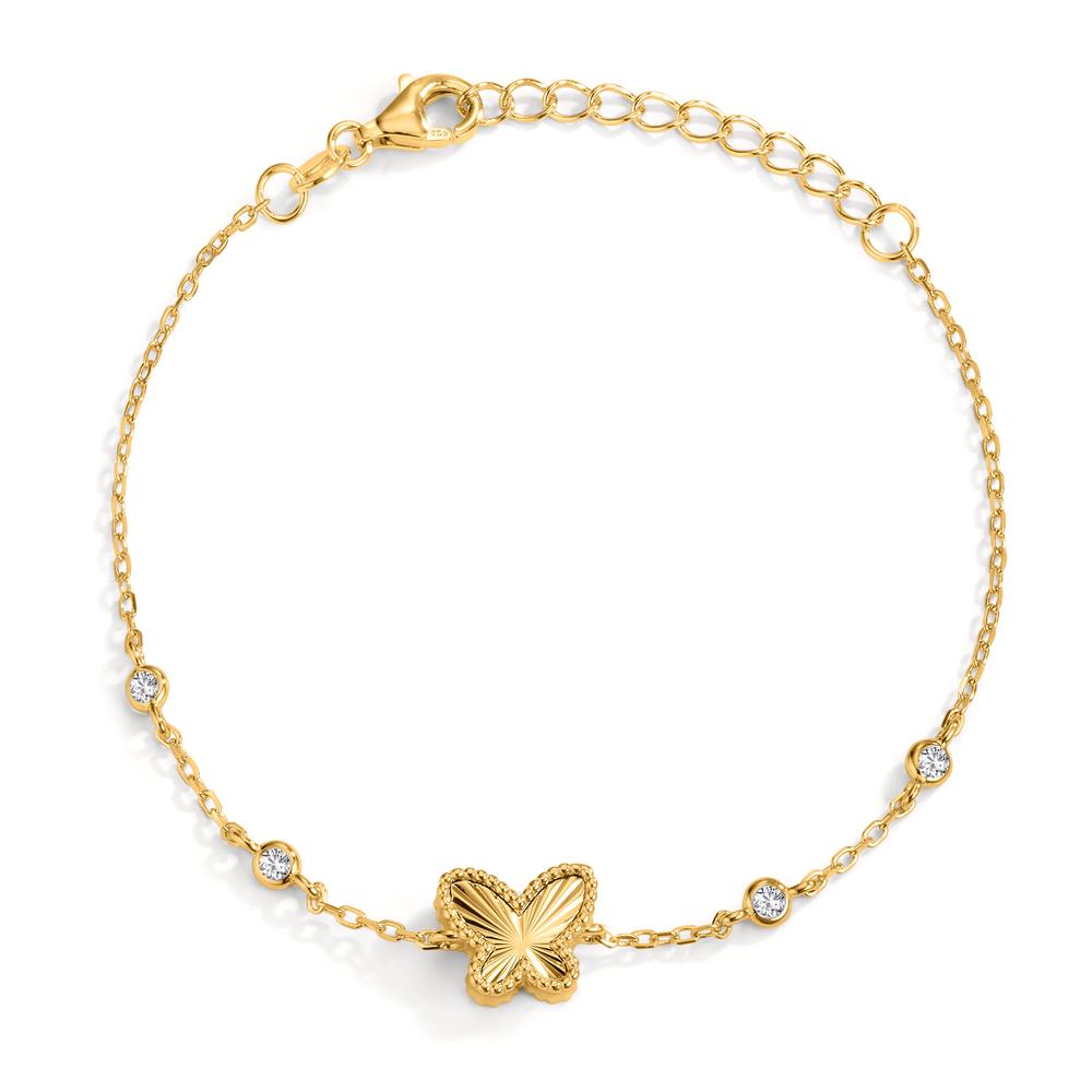 Bracelet Silver Zirconia Gold plated Butterfly