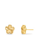 Stud earrings Silver Yellow Gold plated Flower Ø10 mm