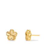 Stud earrings Silver Yellow Gold plated Flower Ø10 mm