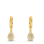 Hinged hoop Silver Zirconia Yellow Gold plated