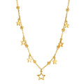 Necklace Silver Zirconia Gold plated Star 40-45 cm