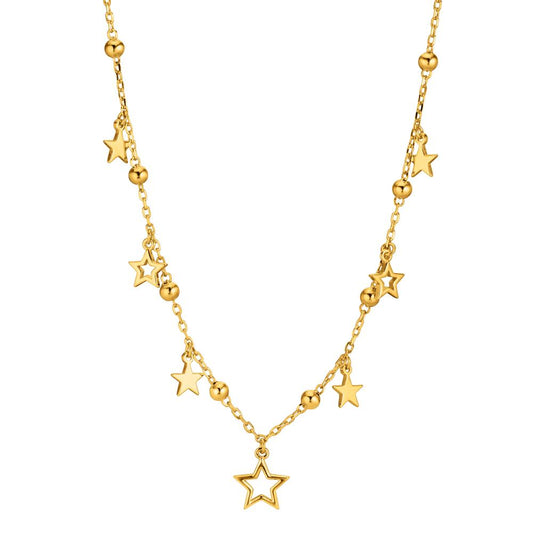 Necklace Silver Zirconia Gold plated Star 40-45 cm