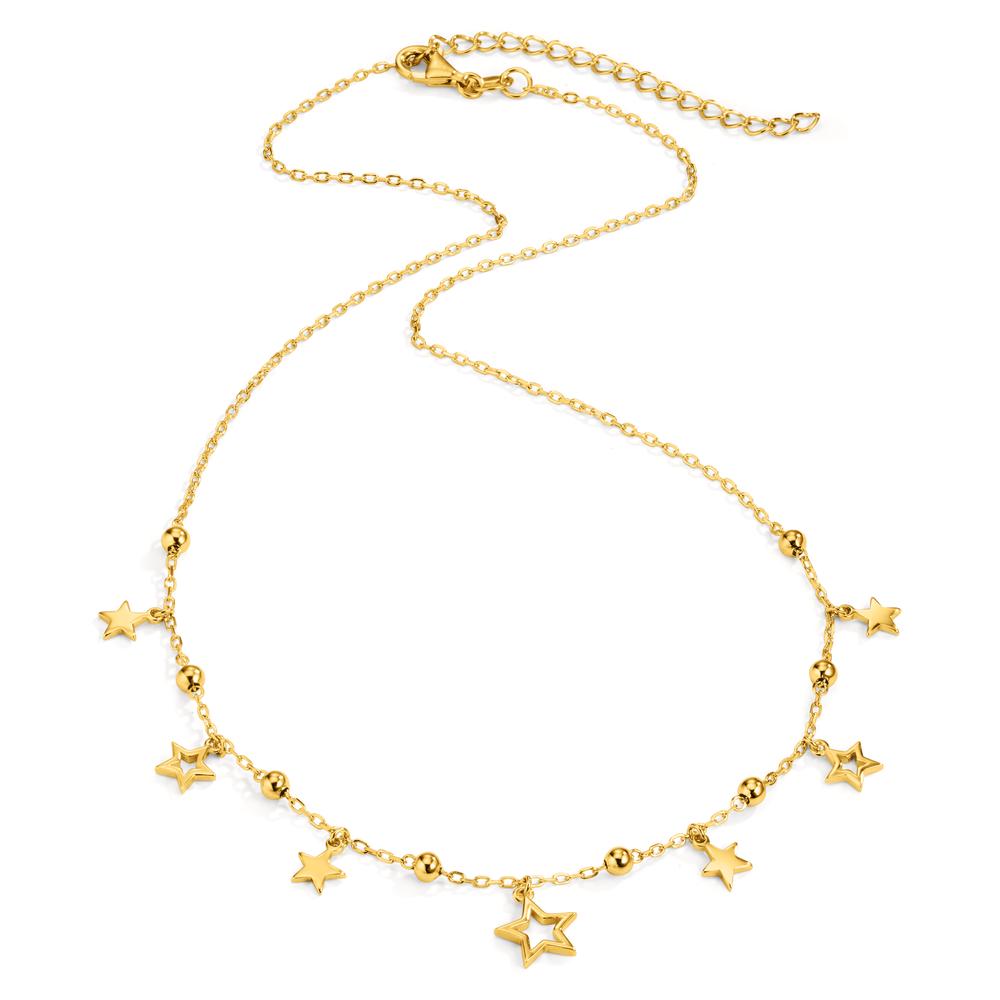Necklace Silver Zirconia Gold plated Star 40-45 cm