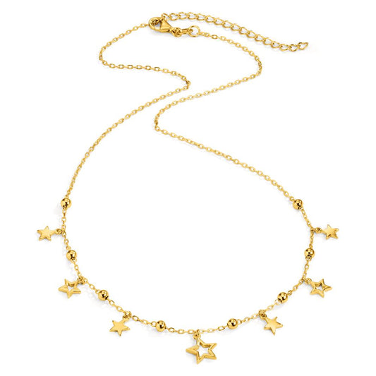 Necklace Silver Zirconia Gold plated Star 40-45 cm