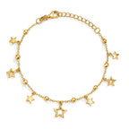 Bracelet Silver Zirconia Yellow Gold plated Star