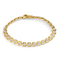 Bracelet Silver Zirconia 28 Stones Gold plated