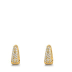Hinged hoop Silver Zirconia Yellow Gold plated