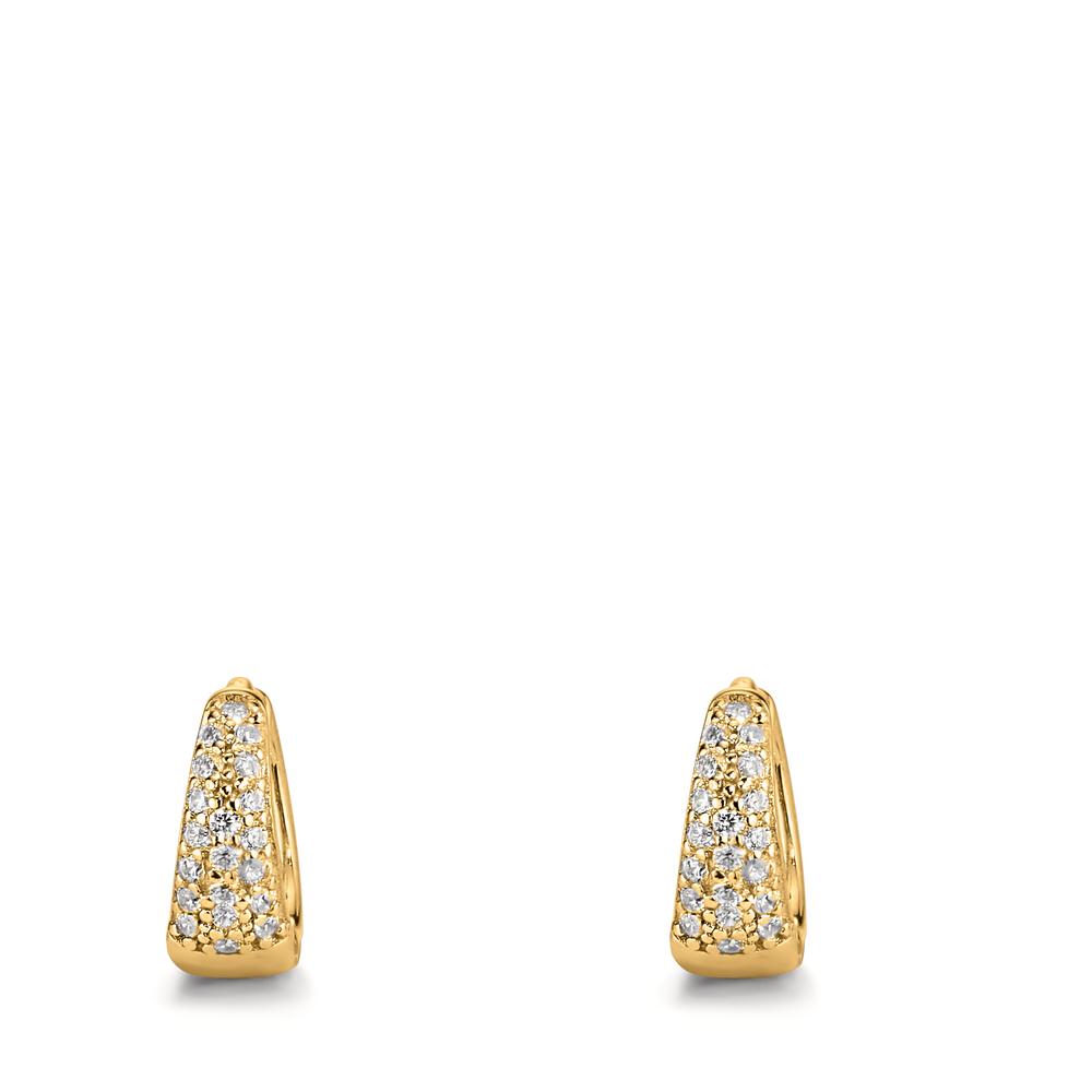 Hinged hoop Silver Zirconia Yellow Gold plated