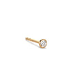 Single stud earring 18k Yellow Gold Zirconia Ø2.5 mm
