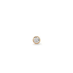 Single stud earring 18k Yellow Gold Zirconia Ø2.5 mm