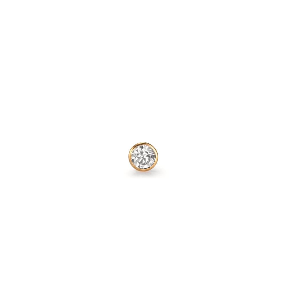 Single stud earring 18k Yellow Gold Zirconia Ø2.5 mm