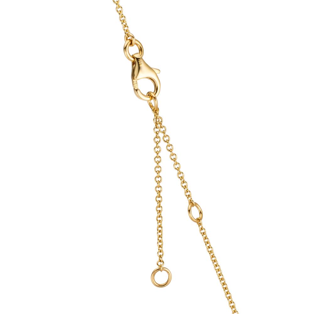 Necklace 18k Yellow Gold Citrine 0.20 ct, 2 Stones, Amethyst Green, 0.30 ct, 4 Stones, Peridot 0.13 ct, 2 Stones, Topaz 0.43 ct, 3 Stones, Quartz crystal 0.12 ct, 2 Stones 40-45 cm