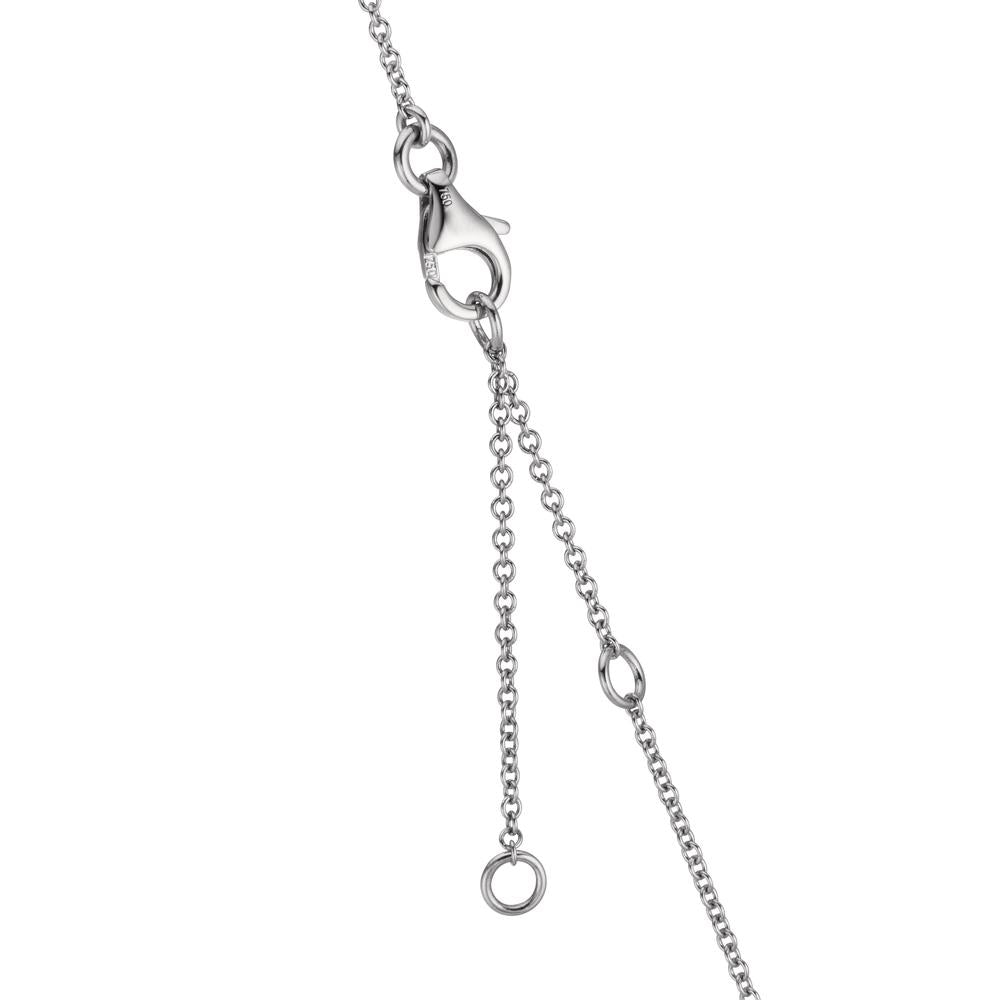 Necklace 18k White Gold Topaz 1.31 ct, 12 Stones, London Blue Topaz 0.41 ct, 3 Stones, Quartz crystal 0.06 ct, 2 Stones, Rose Quartz 0.19 ct, 4 Stones 40-45 cm