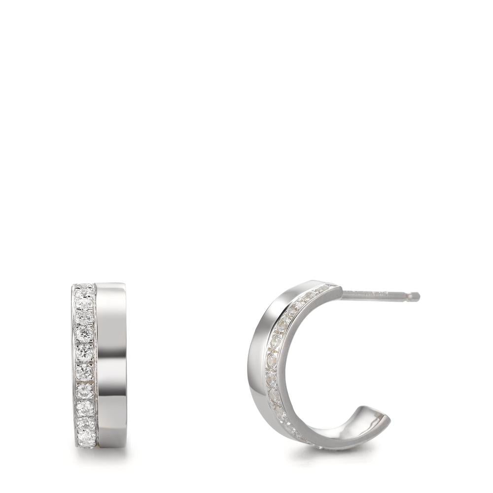 Hoop earrings Silver Zirconia Rhodium plated