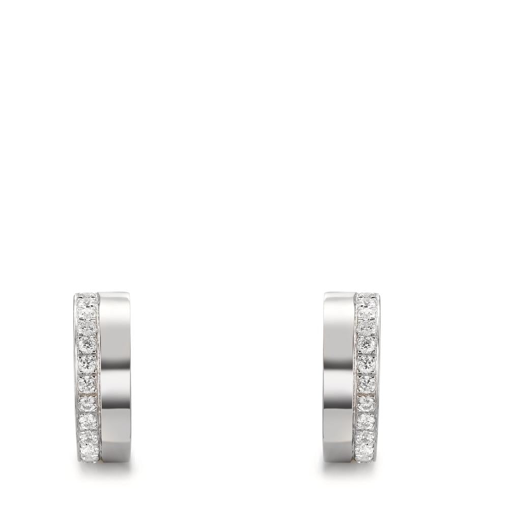 Hoop earrings Silver Zirconia Rhodium plated