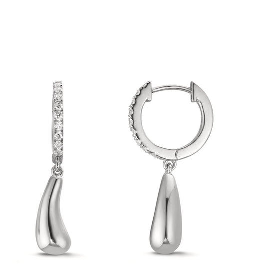 Hinged hoop Silver Zirconia 18 Stones Rhodium plated