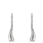 Hinged hoop Silver Zirconia 18 Stones Rhodium plated