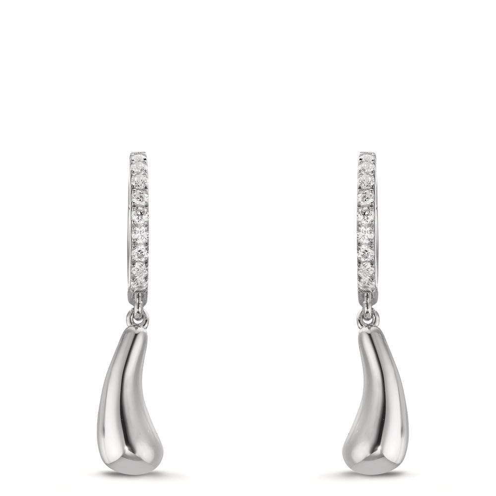 Hinged hoop Silver Zirconia 18 Stones Rhodium plated