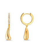 Hinged hoop Silver Zirconia 18 Stones Yellow Gold plated
