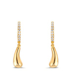 Hinged hoop Silver Zirconia 18 Stones Yellow Gold plated