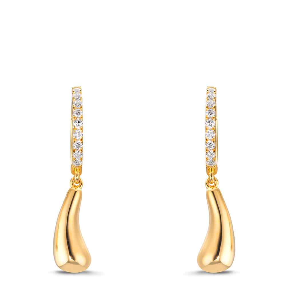 Hinged hoop Silver Zirconia 18 Stones Yellow Gold plated