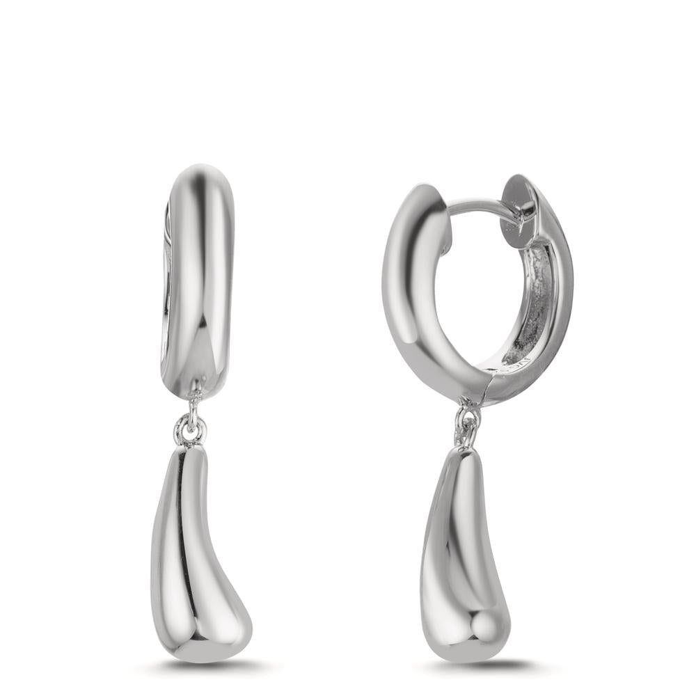 Hinged hoop Silver Rhodium plated