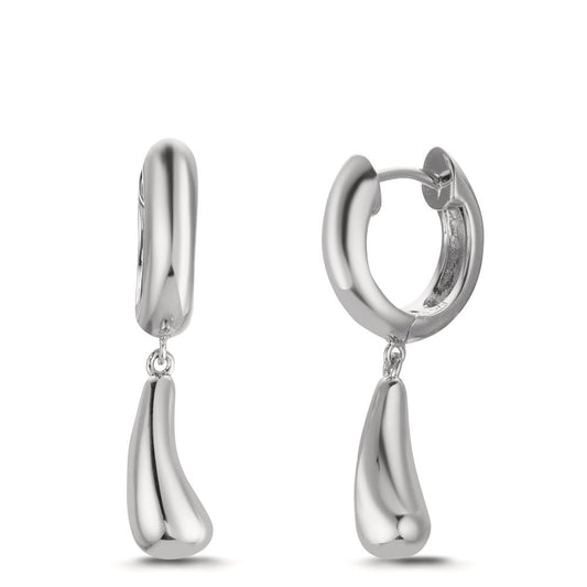Hinged hoop Silver Rhodium plated