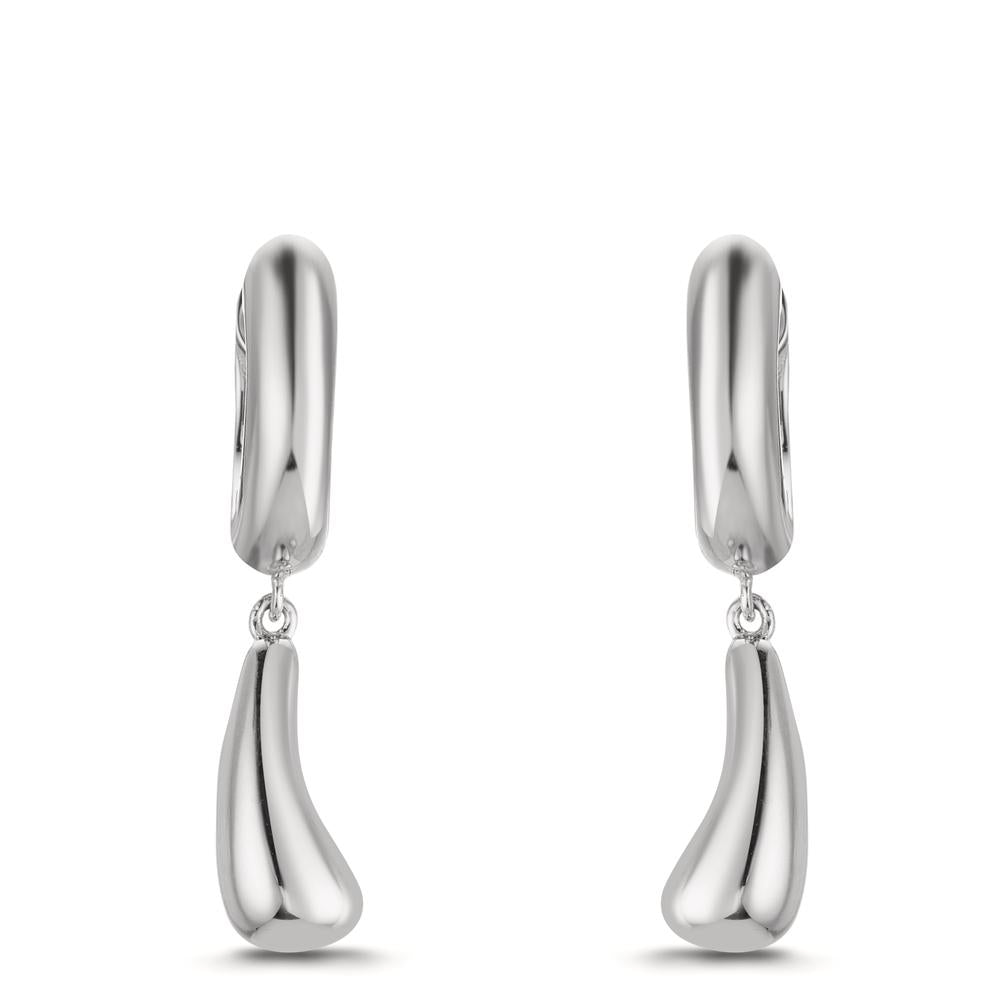 Hinged hoop Silver Rhodium plated