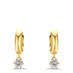 Hinged hoop Silver Zirconia 2 Stones, 5 mm Yellow Gold plated