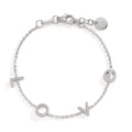 Bracelet Silver Zirconia Rhodium plated 16-18 cm