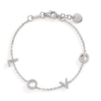 Bracelet Silver Zirconia Rhodium plated 16-18 cm