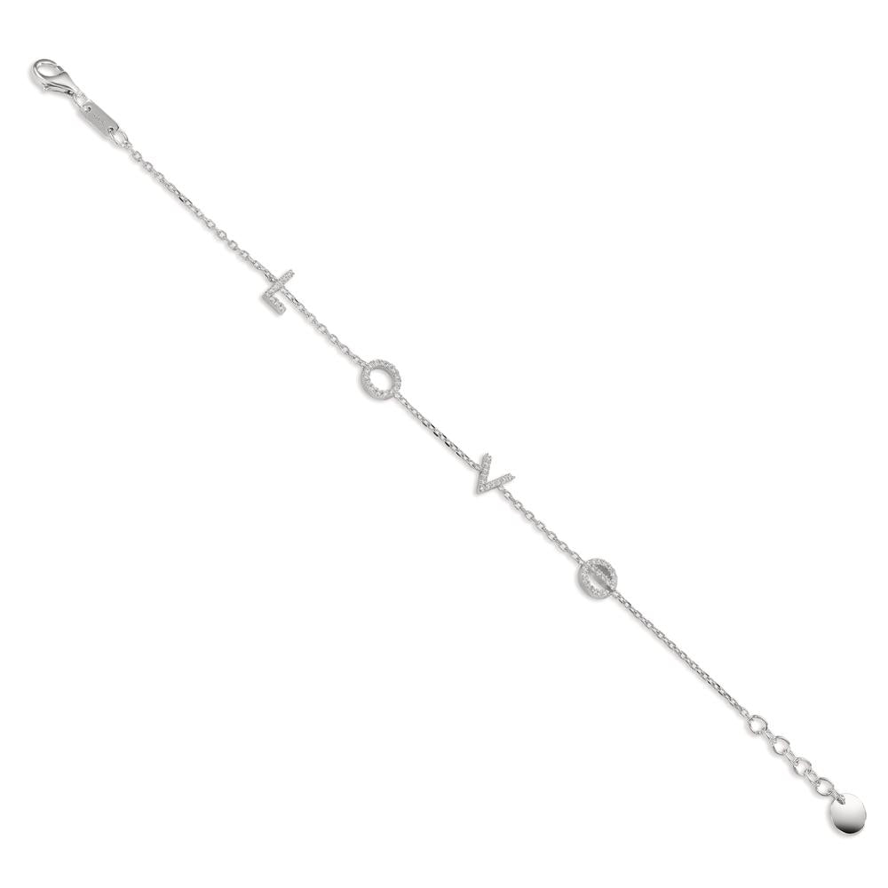 Bracelet Silver Zirconia Rhodium plated 16-18 cm