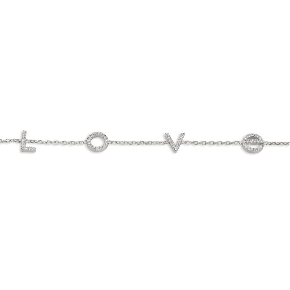 Bracelet Silver Zirconia Rhodium plated 16-18 cm