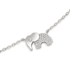 Bracelet Silver Zirconia Rhodium plated Elephant