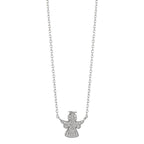 Necklace Silver Zirconia Rhodium plated Guardian Angel 40-43 cm