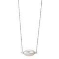 Necklace Silver Rhodium plated Freshwater pearl 40-43 cm