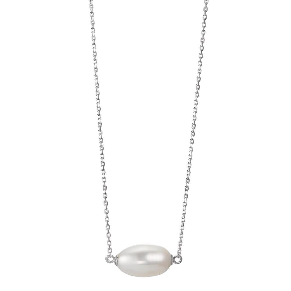 Necklace Silver Rhodium plated Freshwater pearl 40-43 cm