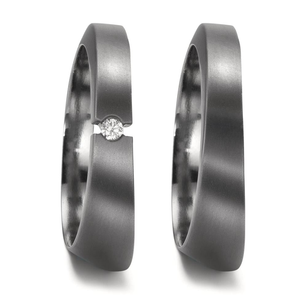 Wedding Ring Tantal 999 Diamond 0.03 ct, w-si